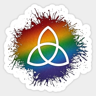 Paint Splatter LGBTQ Pride Rainbow Triquetra Symbol Sticker